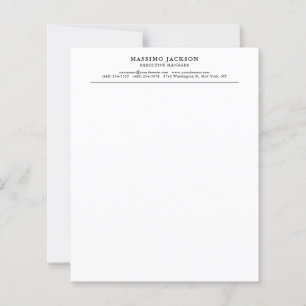 Trendy Modern Plain Black & White Professional