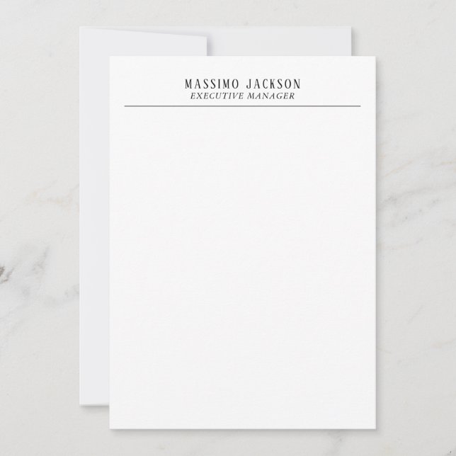 Trendy Modern Plain Black & White Professional Card (Front)