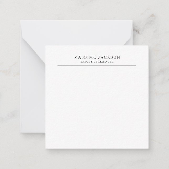 Trendy Modern Plain Black & White Professional Card (Front)