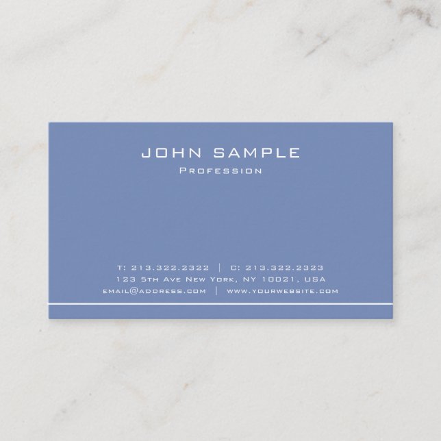 Trendy Modern Plain Professional Elegant Matte Business Card (Front)