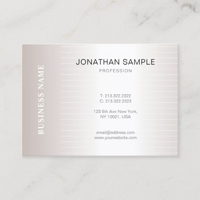 Trendy Modern Plain Simple Elegant Design Luxury Business Card (Front)