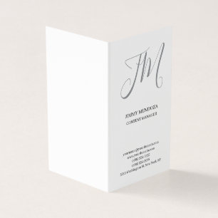 Trendy modern plain simple handwriting monogram business card