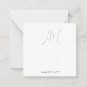 Trendy modern plain simple handwriting monogram card