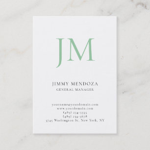 Trendy modern plain simple professional monogram business card