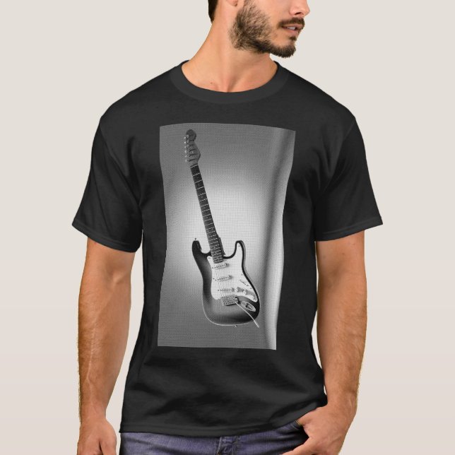 Trendy Modern Pop Art Electric Guitar Template T-Shirt (Front)