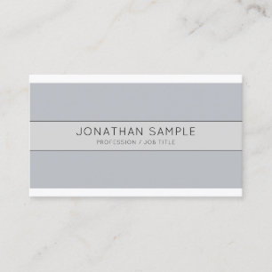 Trendy Modern Professional Creative Design Grey Business Card