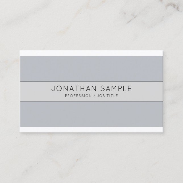 Trendy Modern Professional Creative Design Grey Business Card (Front)