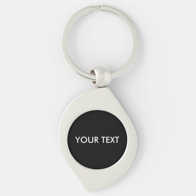 Trendy Modern Professional Custom Brand Name Black Keychain (Front)