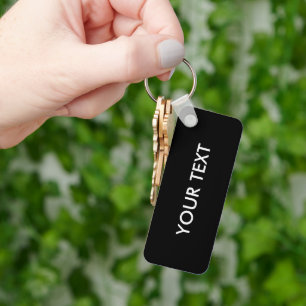 Trendy Modern Professional Custom Brand Name Black Keychain
