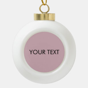 Trendy Modern Professional Custom Brand Name Pink Ceramic Ball Christmas Ornament