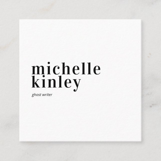 Trendy modern professional elegant networking square business card (Front)