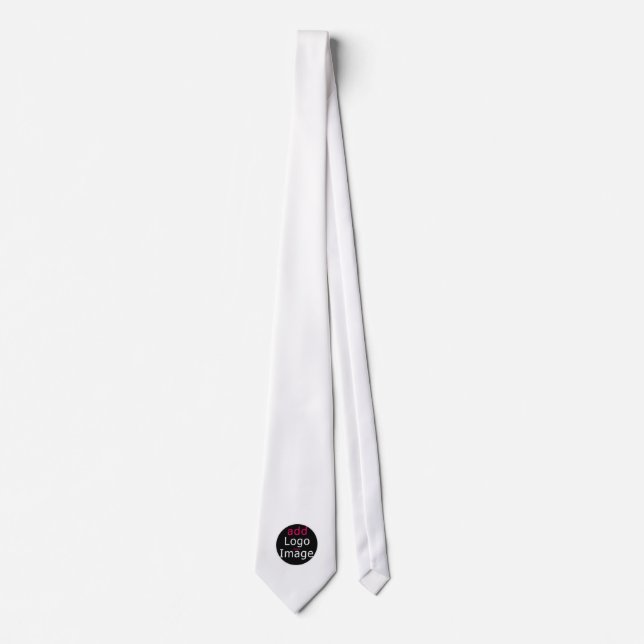Trendy  Modern Promotional Customizable White  Tie (Front)