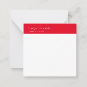 Trendy Modern Red White Minimalist Plain Card