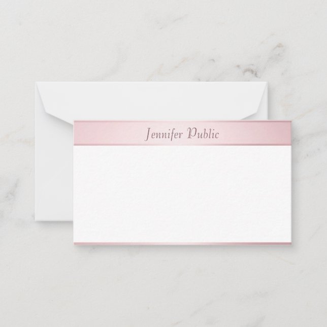 Trendy Modern Rose Gold Script Elegant Template (Front)