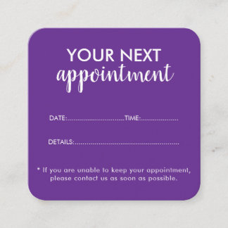 Trendy Modern Salon Appointment Reminder Card
