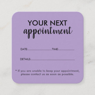 Trendy Modern Salon Appointment Reminder Card
