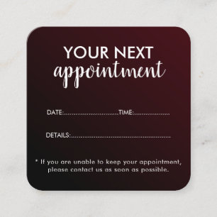 Trendy Modern Salon Appointment Reminder Card