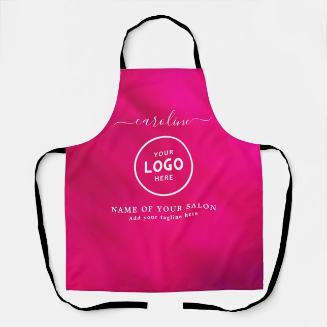  Trendy Modern Salon Logo Apron (Front)