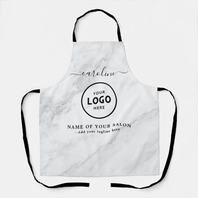  Trendy Modern Salon Logo Apron (Front)