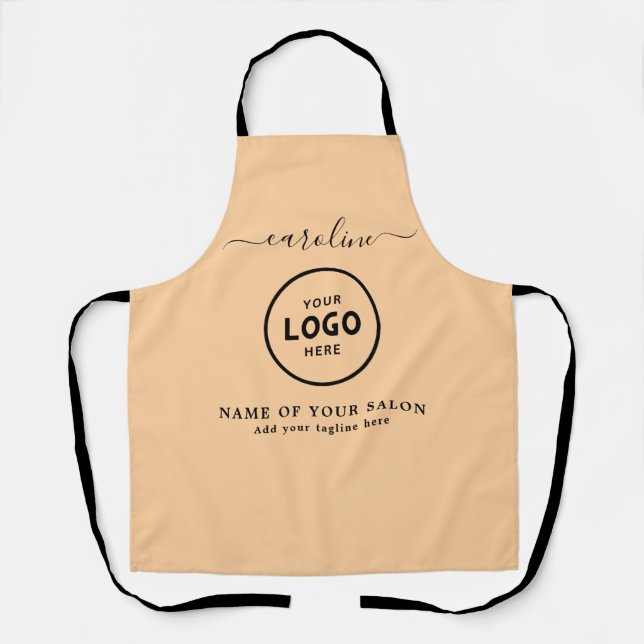  Trendy Modern Salon Logo Apron (Front)