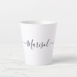 Trendy Modern Script Typography Name Latte Mug