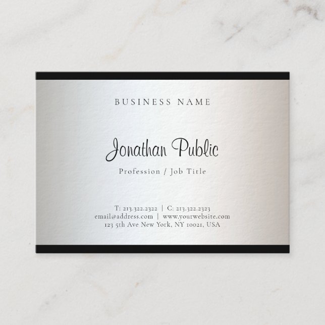 Trendy Modern Simple Design Template Elegant Business Card (Front)