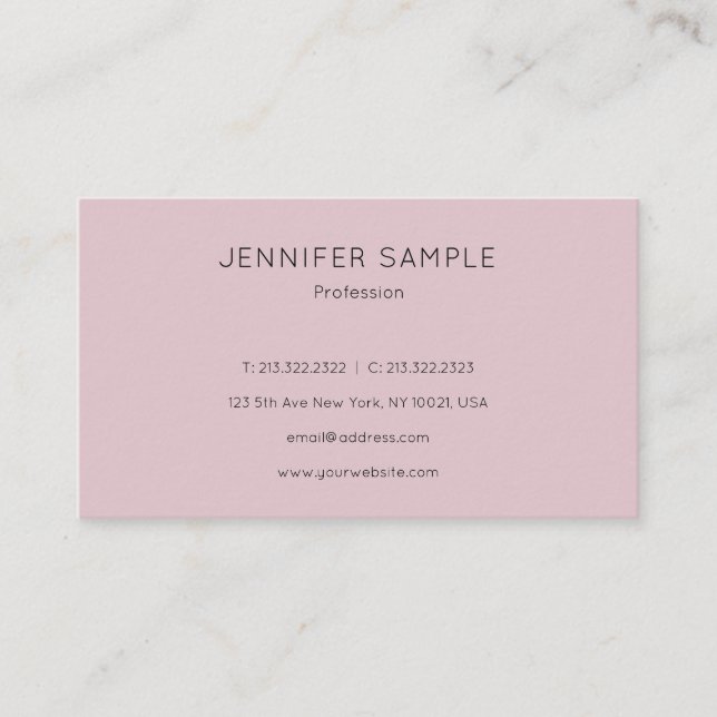 Trendy Modern Simple Design Template Elegant Cute Business Card (Front)