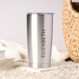 Trendy Modern Simple Minimalist Name Black Coffee Insulated Tumbler