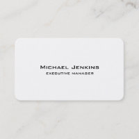 Trendy Modern Simple Plain White Executive Manager