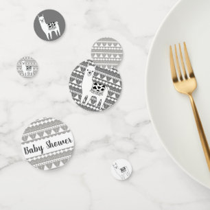 Trendy Modern Sketchy Aztec Llama Baby Shower Confetti