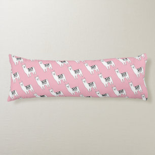 Trendy Modern Sketchy Aztec Llamas Body Pillow