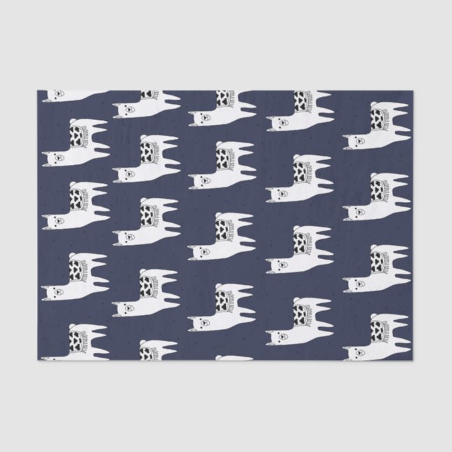 Trendy Modern Sketchy Llamas Tissue Paper (Front)