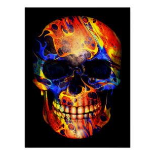 TRENDY MODERN SKULL COLORFUL ART ABSTRACT  POSTER
