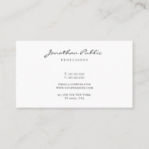 Trendy Modern Sleek Minimalist Template Script Business Card