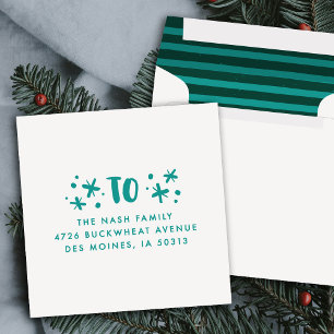 Trendy Modern Stars Handwritten Holiday Envelope
