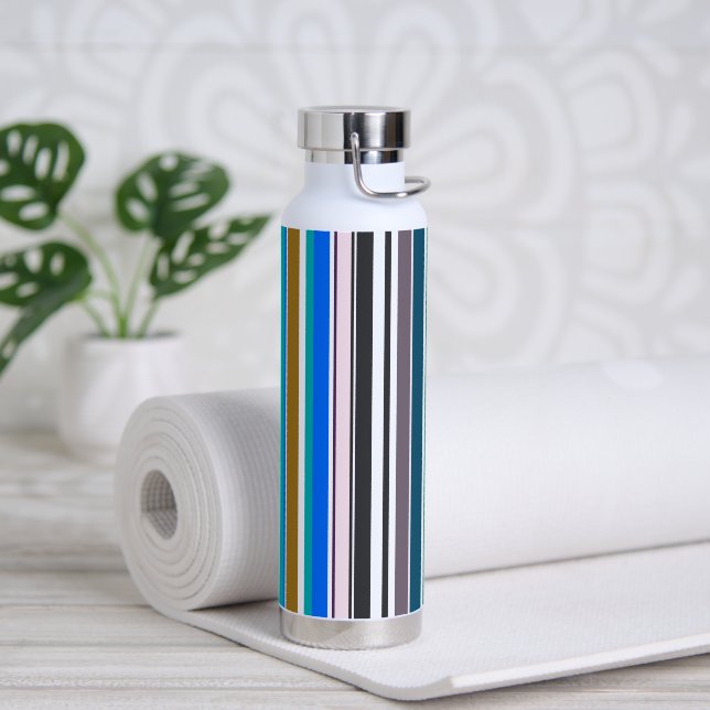 Trendy Modern Stripes Water Bottle (Yoga)