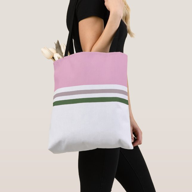 Trendy modern stylish simple Retro Stripes striped Tote Bag (Close Up)