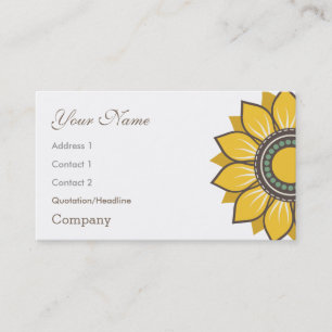 Trendy Modern Sunflower Floral Design Business Card