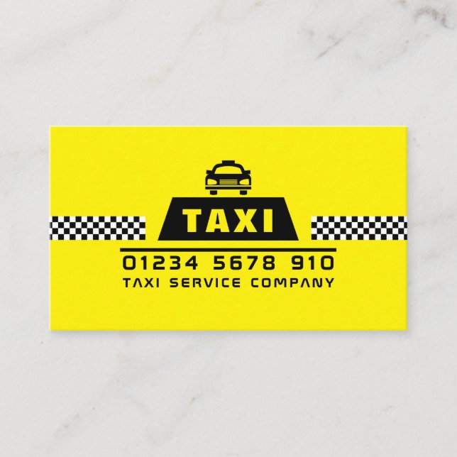 Trendy & Modern Taxi Cab Driver Business Card (Front)