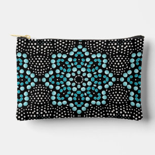 Trendy Modern Teal Chic Stylish Girly Dot Art Accessory Pouch