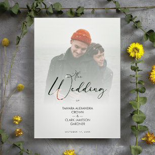Trendy Modern Transparency Vellum Effect Wedding Invitation