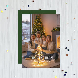 Trendy Modern Typography Family Christmas Photo Holiday Card