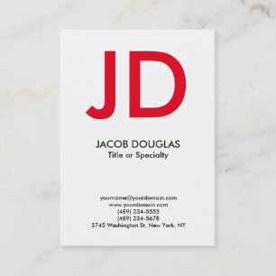 Trendy modern white grey bold monogram business card