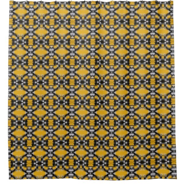Trendy Modern Yellow Black Mosaic Pattern (Front)