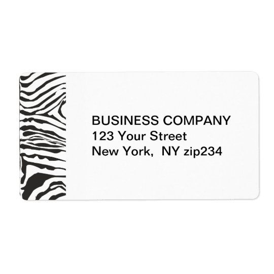 Trendy Modern Zebra Black White Pattern Shipping Label