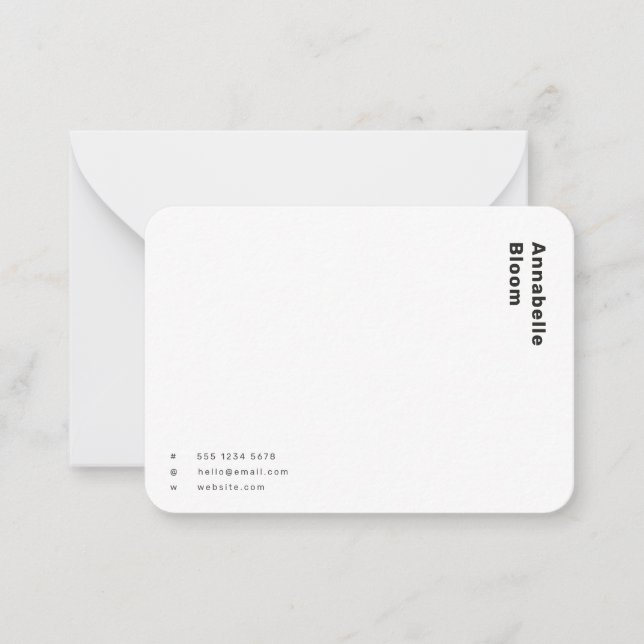 Trendy Monochrome Modern Minimal Black and White Card (Front)
