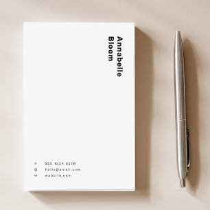 Trendy Monochrome Modern Minimal Black and White Post-it Notes