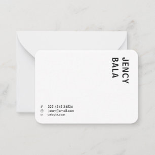 Trendy Monochrome Modern Minimal Design Card