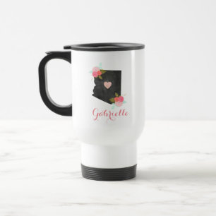 Trendy Monogram Arizona State Moveable Heart City Travel Mug