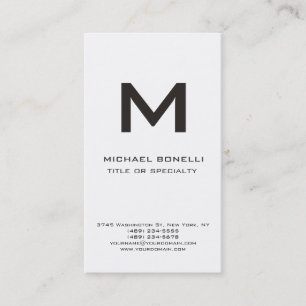 Trendy Monogram Black White Modern Business Card